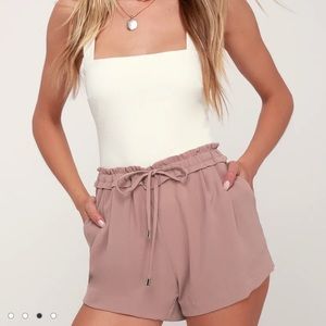 Blush/Mauve drawstring shorts